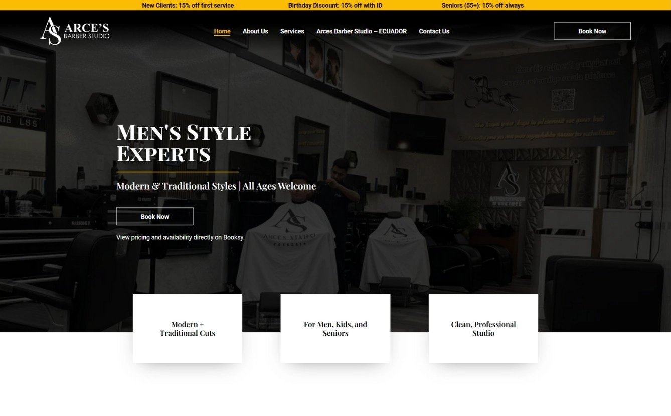 capture desktop - arces barber studio