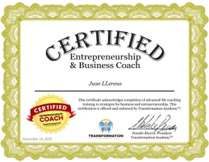 Juan Llerena - Entrepreneurship and Business Coach Certificate - 2025