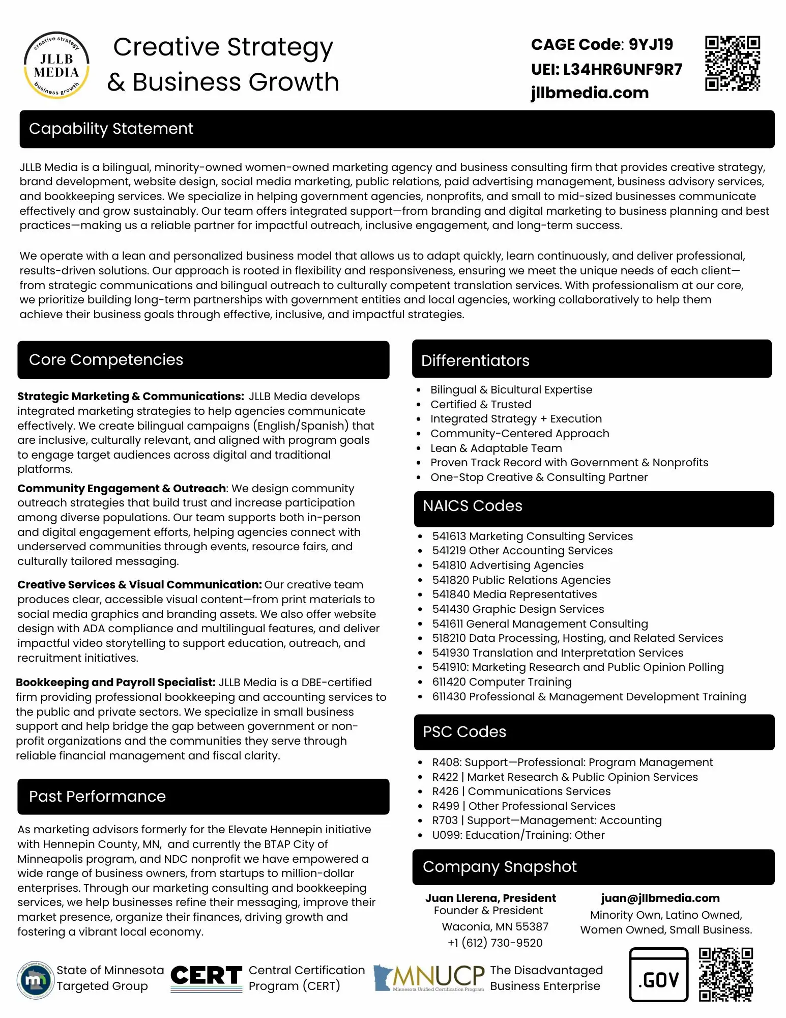 JLLB Media - Capabilities Statement - One Page - 2026