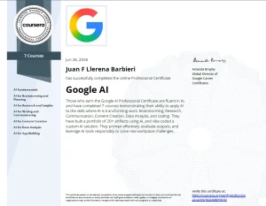 Juan LLerena - Google AI - Coursera SQEUHVWTY01D