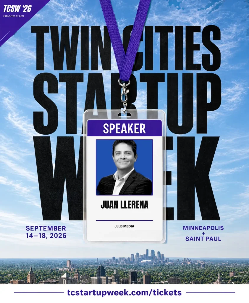Juan Llerena Twin Cities Startup Week JLLB panel speaker graphic
